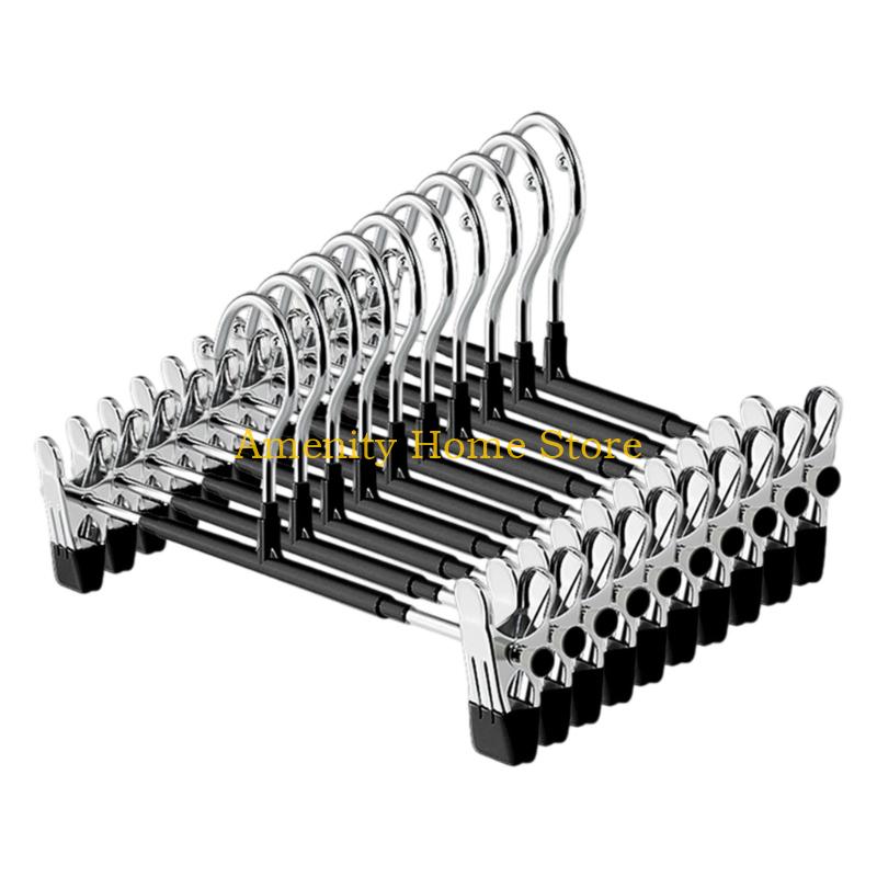 F26C Nonslip Thickened Adjustable Stainless Steel Pants Hangers Multipurpose Clothes Hook For Home Laundry Organization