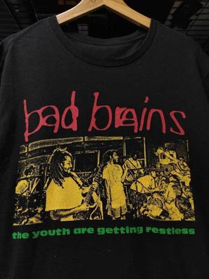 VTG Bad Brains Groupe The Youth Are Getting Restless S-5XL T-shirt Noir BL591 T-shirt Unisexe