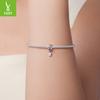 Pink Opal Bow Diy Pendant, Sweet Dream S925 Sterling Silver Love Beads