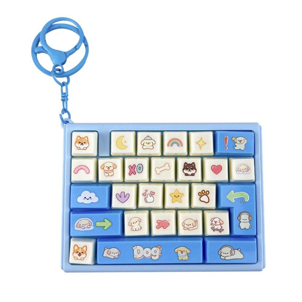 Cartoon Fingertip Button Keyring Mini Stress Relief Fidget Toy Sensory Clicker Toys Backpack Decor