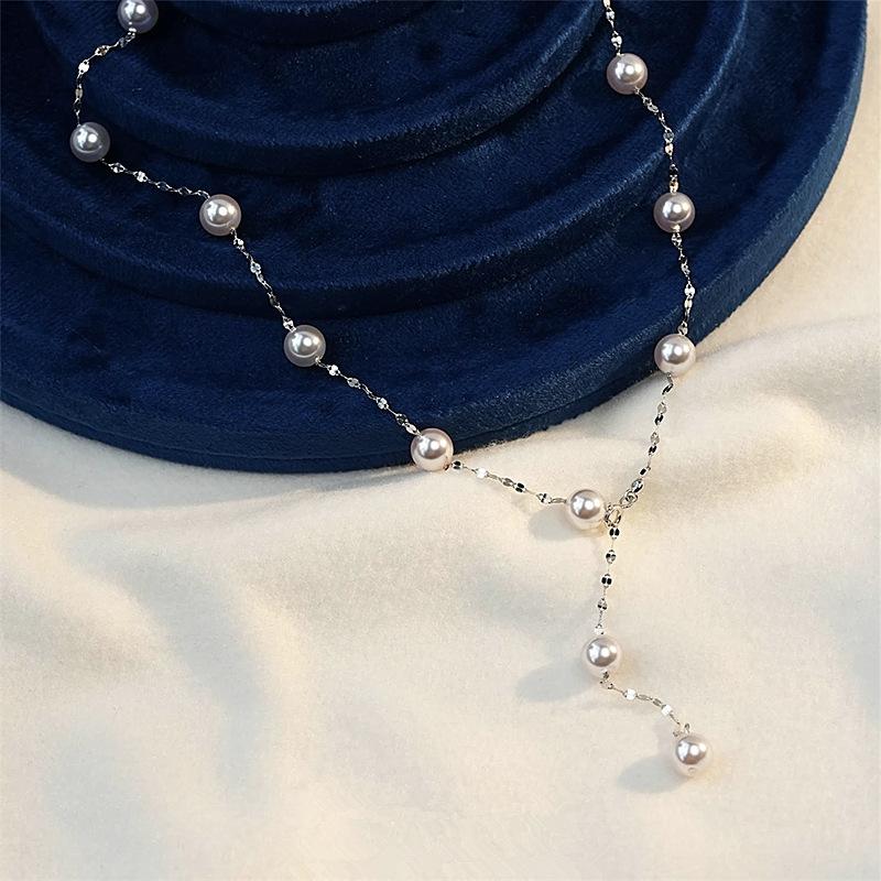 

Manta Rose Pearl Beaded Pendant Necklace Simple Retro Temperament Clavicle Chain Light Luxury Versatile Premium Jewelry