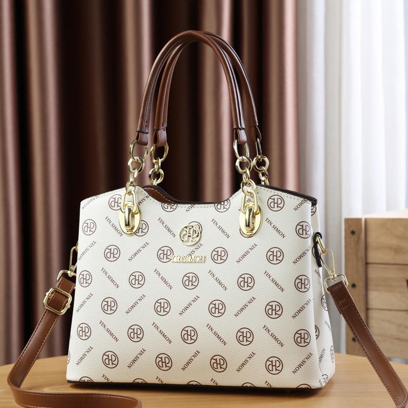 

Women s bag 2025 new trendy fashion large capacity simple portable shoulder messenger bag бежевий