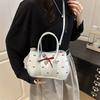Polka Dot Bow Handbag Women's 2025 New Trendy Fashion Small Tote Bag Cute Versatile Messenger Bag