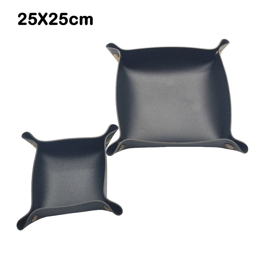 Large Capacity Leather Tray Foldable Storage Tray for Jewelry Phone Key Wallet Coin
