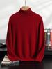 Men's High Neck Cashmere Sweater - Solid Color, Long Sleeve Knitwear for Casual and Business Wear