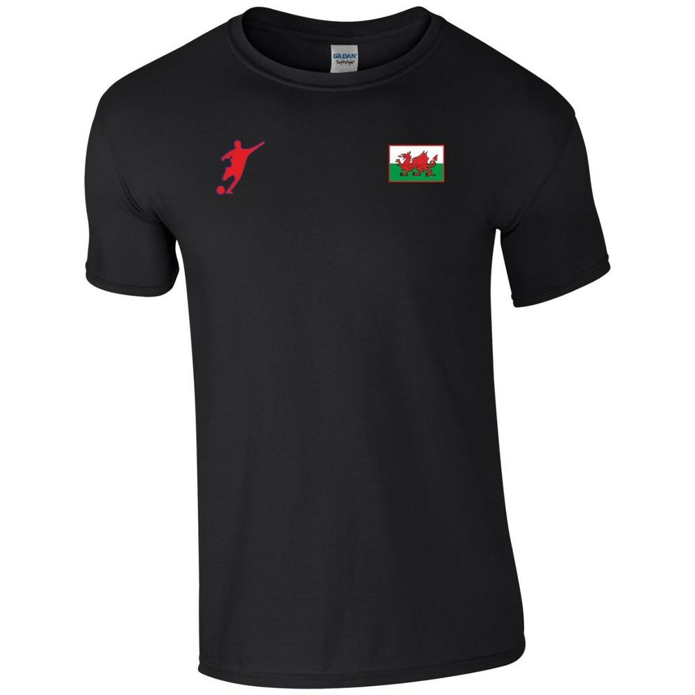 Wales Football T Shirt Welsh The Dragons Fans Funny Birthday Gift Kids Tee Top M