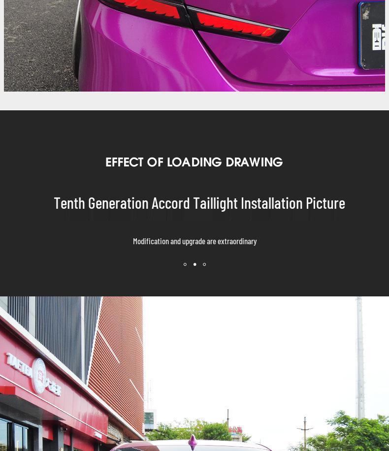 Honda Accord 10th Gen Dragon Scale LED Daytime Running Lights with Flowing Turn Signal & Double Reverse Rear Taillight Assembly