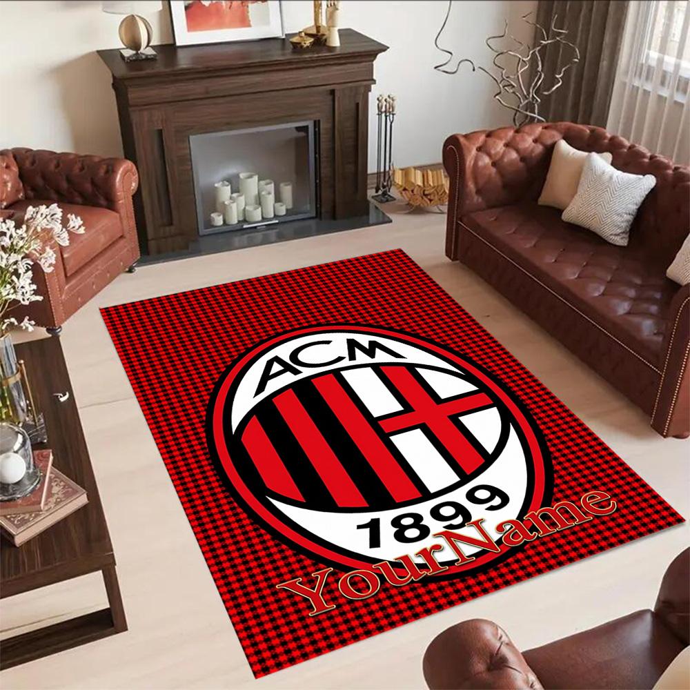Ac Milan Customizable Name Floor Mat Suitable for Game Room Foyer Dormitory Dining Room Anti-slip Rug Decorate Offices