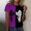 Fashion Wings 3D Print T-Shirts Women Summer O-Neck Short Sleeve T Shirt Harajuku Tops Y2k Casual Oversized Tees Female Clothing