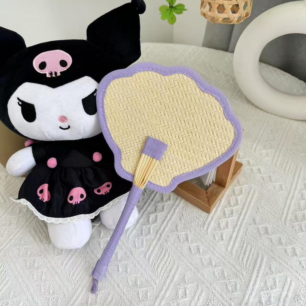 Summer travel with the same group fan, pure handmade portable fan, cute Pu Fan