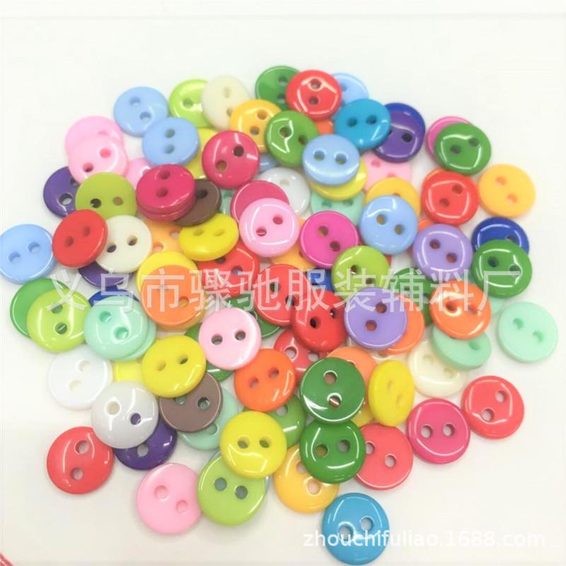 Colorful Two-Eye Bread Resin Buttons, Baby Clothing Shirt Bread Buttons, Kindergarten Handmade Diy Buttons