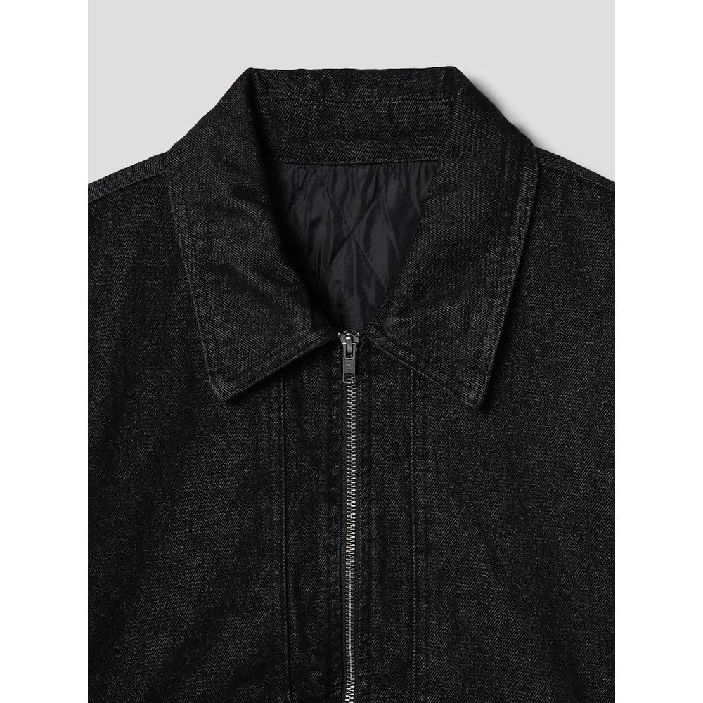 8seconds Collared Zip-Up Padded Denim Outerwear Black