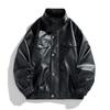 Large Size Trendy Fashion Jacket Stand Collar Casual Spring and Autumn New Loose Men's Motorcycle Leather Jacket for Men
