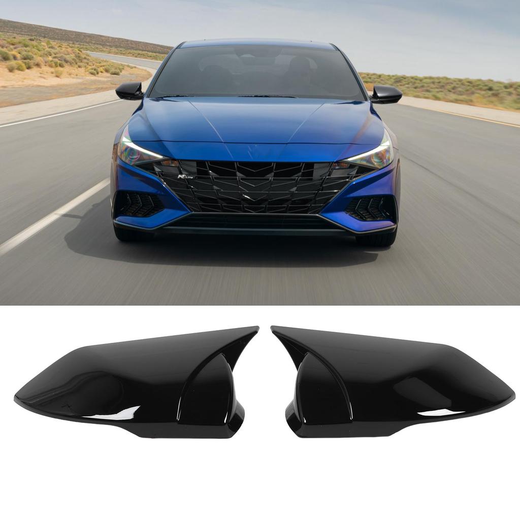 Car Side Mirror Cover 1 Pair Rearview Mirror  Gloss Black Side Mirror Cover Housing Replacement for Elantra CN7 2025 to 2025