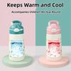 400ML  Kids Water Bottle Cartoon Animal Thermos Mug Baby Duck Billed Straw 316 Stainless Steel Vacuum Flasks Thermos Bottle