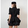Frühling Sommer Neu Damen Stehkragen Puffärmel Tailliertes Hemd Elegantes Schlankmachendes Lässiges Blusenoberteil