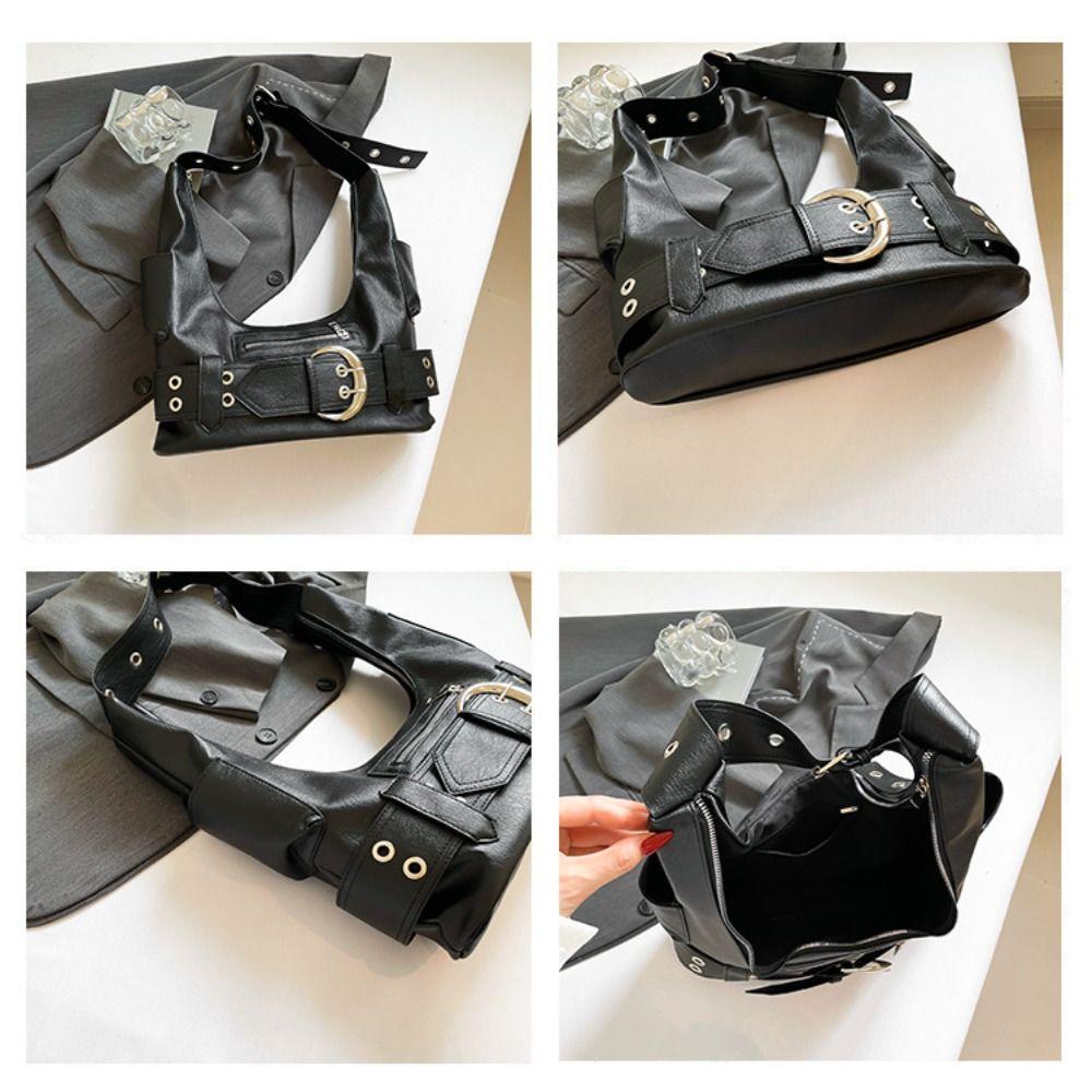 Metal Stud Rivet Shoulder Bag Punk Style Sweet Cool Y2k Underarm Bag Spicy Girl Retro American Style Underarm Bag Lady