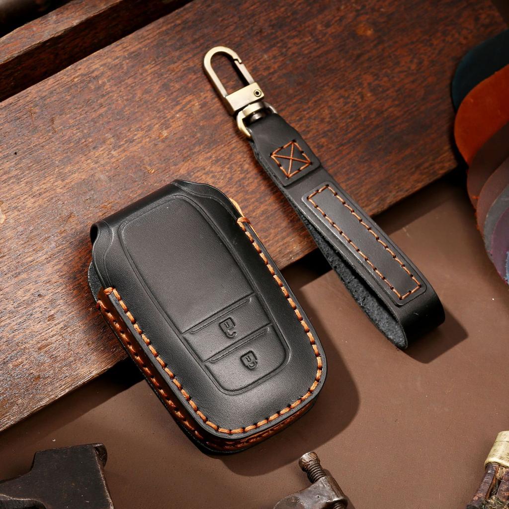 Car Key Case for Toyota BZ4X Key Case Corolla Vios Crazy Horse Leather Car Key Case Genuine Leather