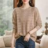 Plus Size Round Neck Blouse Hollow Western Style Outer Wear Temperament Bottoming Thin Knitted Sunscreen Blouse