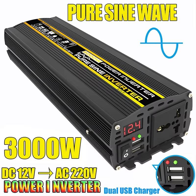 Pure Sine Wave Inverter Portable Power Voltage Converter 3000W-8000W DC 12V to AC 220V for Car Home Outdoor Solar Use 12V&220V