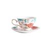 Ceramic Coffee Cup Chinese-style Retro Floral Mug Afternoon Tea Cup Hand-painted Peony Cups and Mugs Dining Plate Tray
