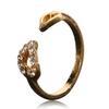 Fashion Women's Adjustable Rhinestones Leaves Opening Cuff Ring Jewelry Gift