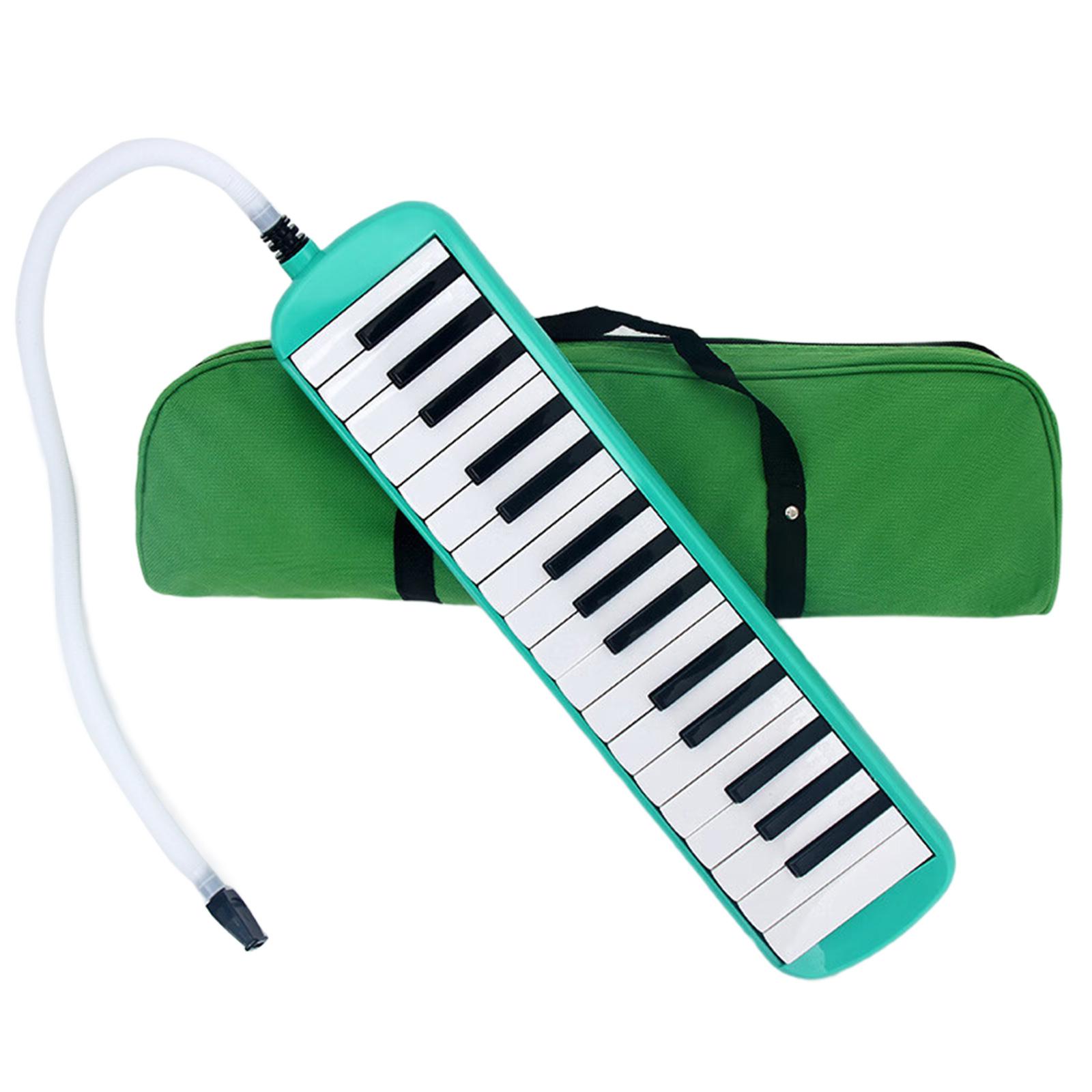 

Воздушное пианино Клавиатура сопрано Мелодика с длинной трубкой Короткие мундштуки и сумка для переноски 32 клавиши Мелодика Инструмент для детей зелёный