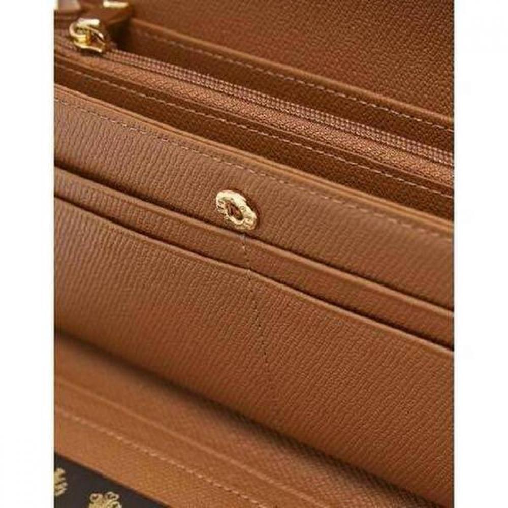Daks Women Long Wallet Dd Logo Brown Check Pattern Dcwa2f421w2