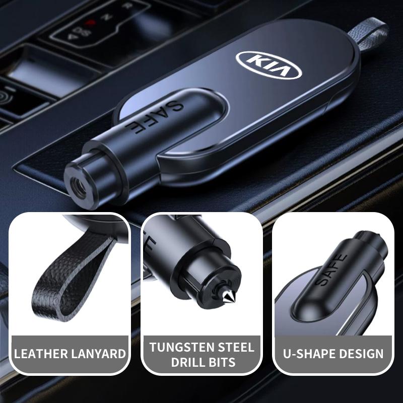 AYUHJY1 Car Alloy Safety Hammer Emergency Glass Breaker Rescue Tool Safety Supplies For KIA Ceed Sportage Rio K5 K2 Optima Cerato