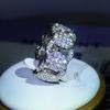 925 Sterling Silver Jewelry Ring Ladies Luxury Oversized Zircon Ring Exquisite Gorgeous Fashion Wedding Preferred Jewelry