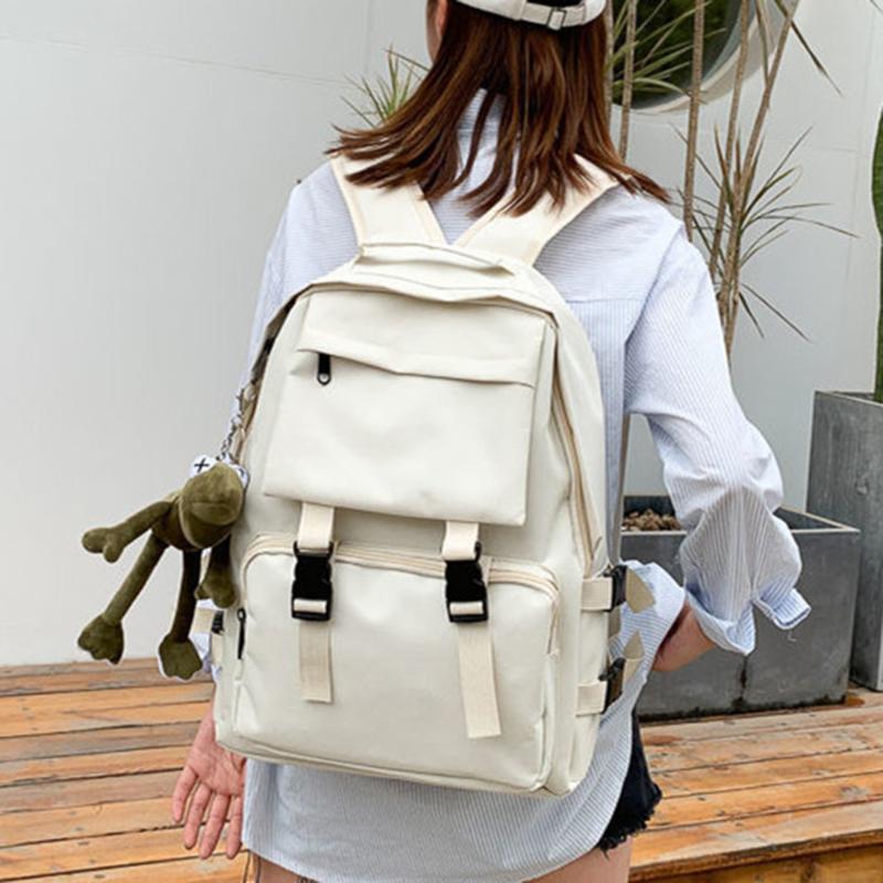 Arbeitskleidung Einfarbig Große Kapazität Schultasche Koreanische Version Mode Schlicht Lässig Herren Rucksack Hochschüler Rucksack Damen