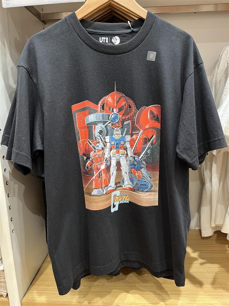 2025 Nové japonské tričko Gundam Bavlna Vintage Krátký rukáv Vintge Dvourozměrná Animace Krátký rukáv Tričko Oblečení Léto