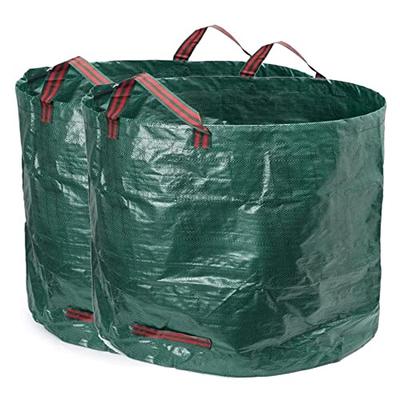 Wlikn Garden Bags, 2-Pack, Reusable Burlap Sacks, Freestanding, Foldable, Large Garden Bags with Handles for Composting, Leaf Collection, Grass Collec