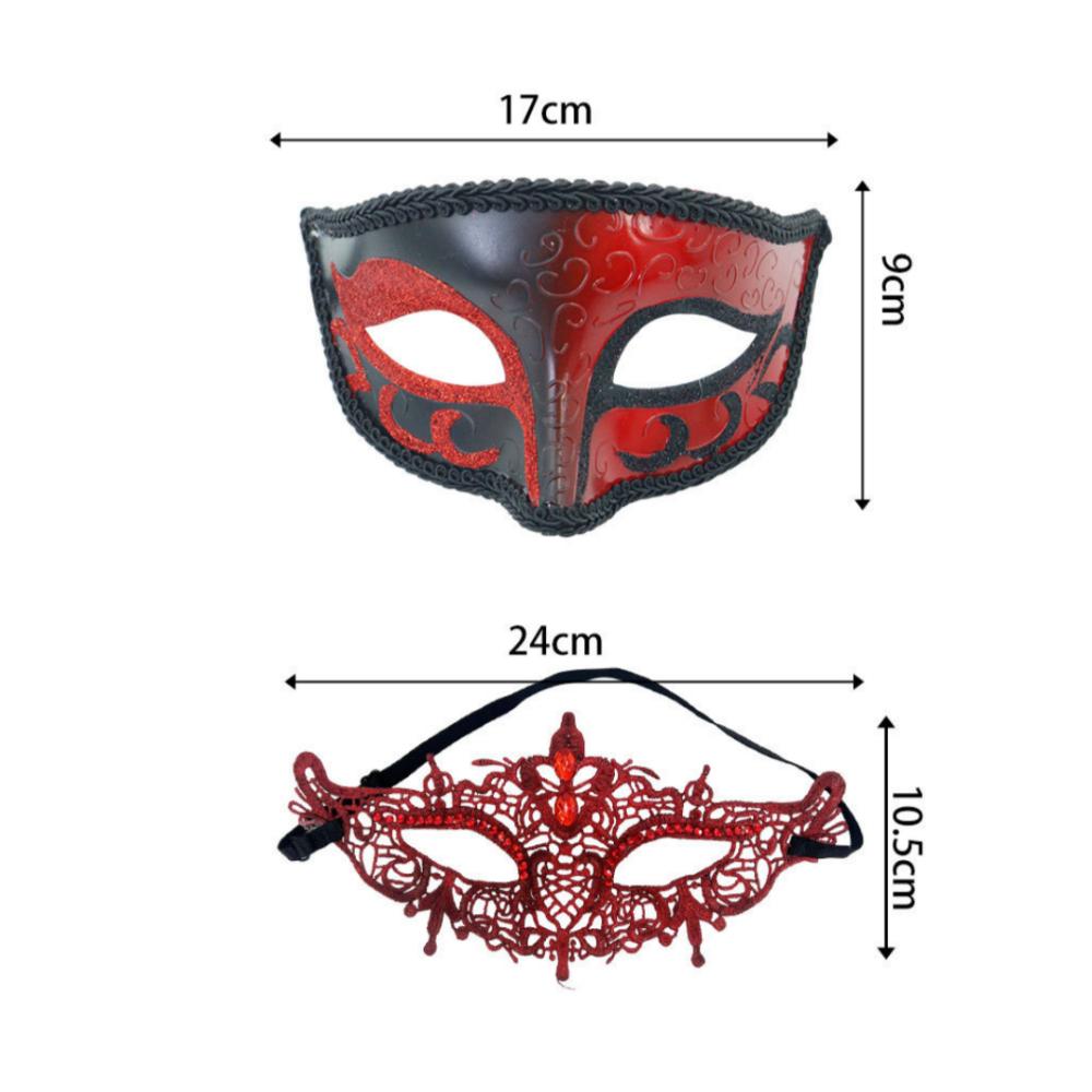 Couple Masquerade Masks Set Venetian Style Half Face Mask for Men Women Prince Gold Powder Painted Mask Princess Lace Mask