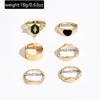 Europe and the United States ins heart ring personality niche high sense stacked villa trend Internet celebrity style alloy ring jewelry