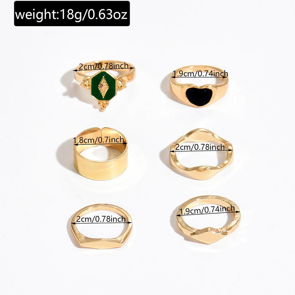 Europe and the United States ins heart ring personality niche high sense stacked villa trend Internet celebrity style alloy ring jewelry
