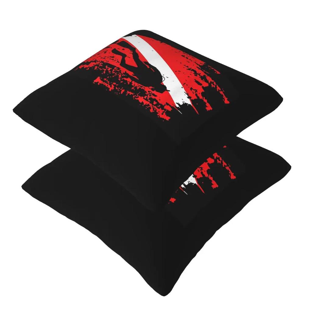 Scuba Diving Diver Down Flag Marine Diver Dive 2 Pcs Square Pillowcase Pillow Cover Cushion Comfort Throw Pillow For Home Sofa