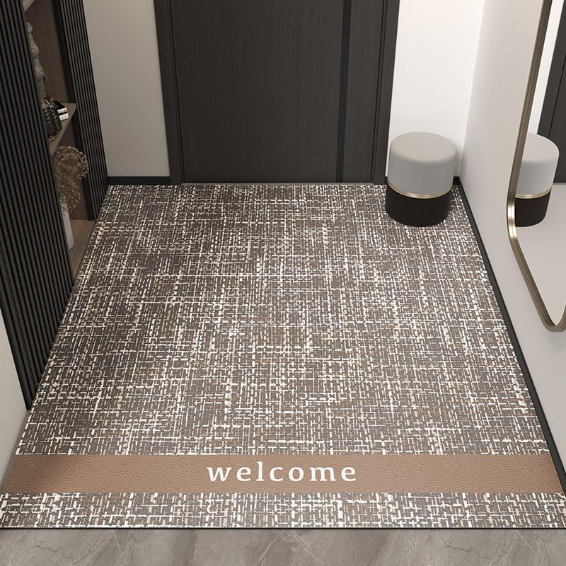 Modern Entry Door Floor Mat Entry Door Leather Foot Mat Pvc Wipes Washless Household Entryway Carpet Can Be Cut