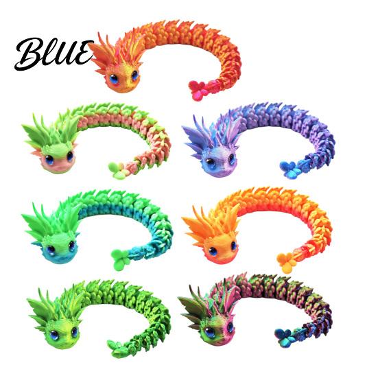 Desk Accessories for Women 3D Printed Articulated Dragon Fidget Toy Cute Ornaments Kawaii Cherry Blossom Decor Stress Relief Toy Adults Fantasy