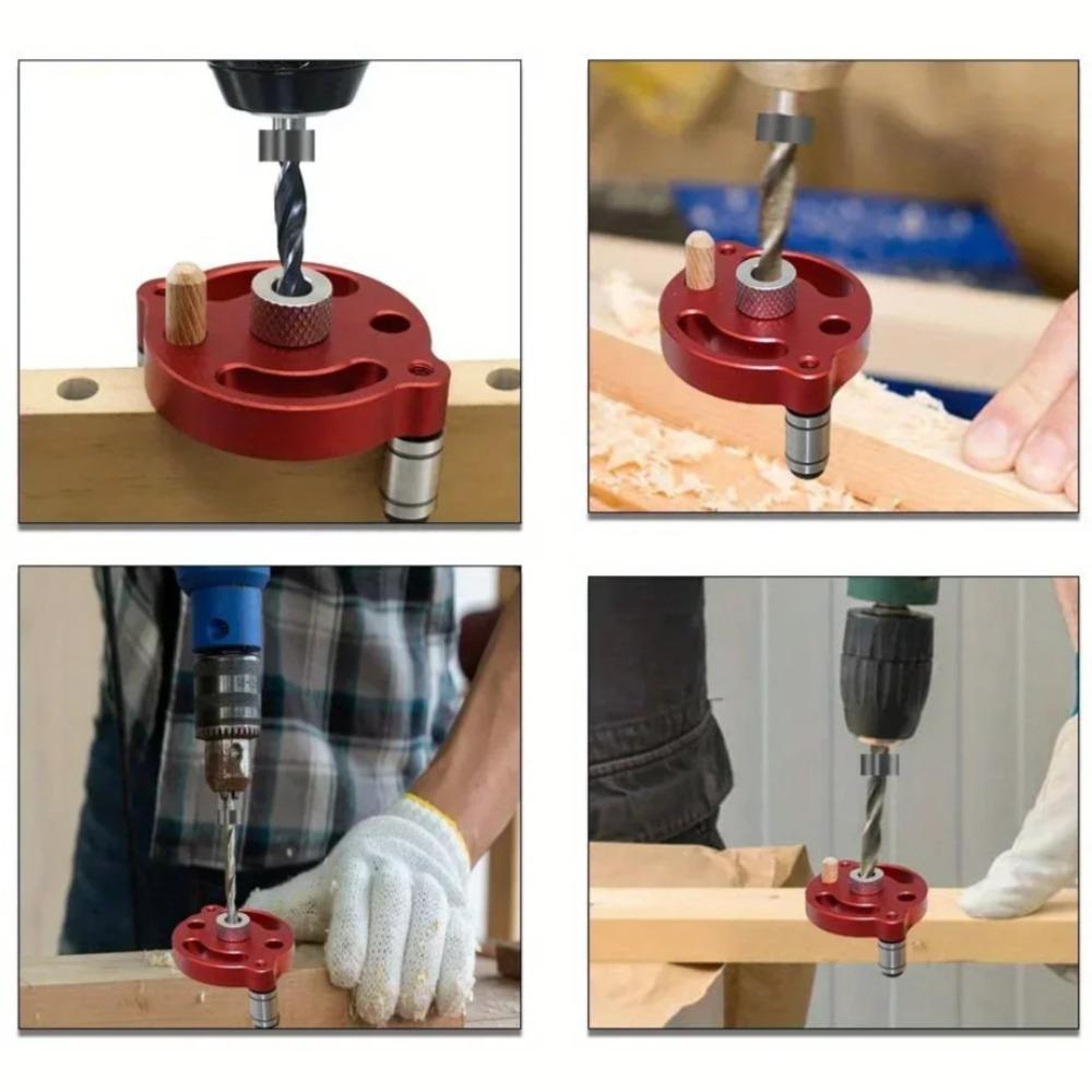 3-10mm Woodworking Self-Centering Dowel Jig Handheld Drill Guide Locator Straight Holes Wood Panel Hole Puncher Locator Tool