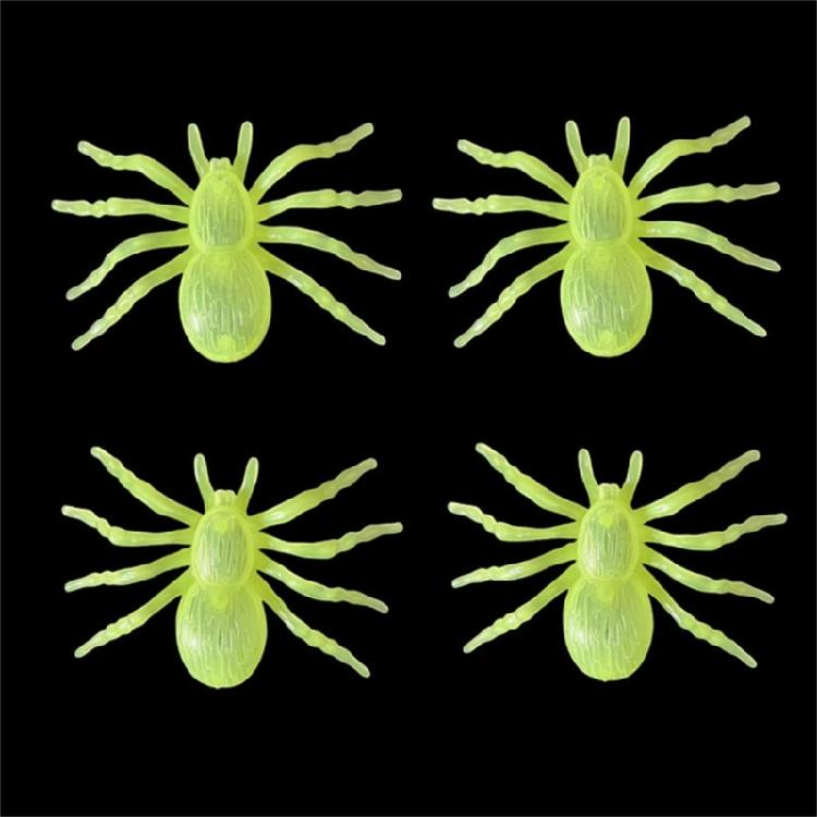 6Pcs Grisly Halloween Noctilucent Spiders Ornament Supply for Creative Crafting