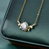 Rrjzz 2Carat Round Cut Solitaire Lab Imitation Diamond Pendant Necklace Moissanite Necklace for Women D Color VVS1 GRA Certified