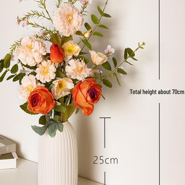 Peony Rose & Sunflower Artificial Flower Bouquet for Wedding, Living Room, and Table Decor