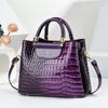 Bolsas Tote Femininas com Padrão de Crocodilo e Alça Superior Bolsas Transversais Bolsa de Mão e Carteira Couro Sintético Envernizado Bolsa de Ombro com Alça Superior para Trabalho para Mulheres