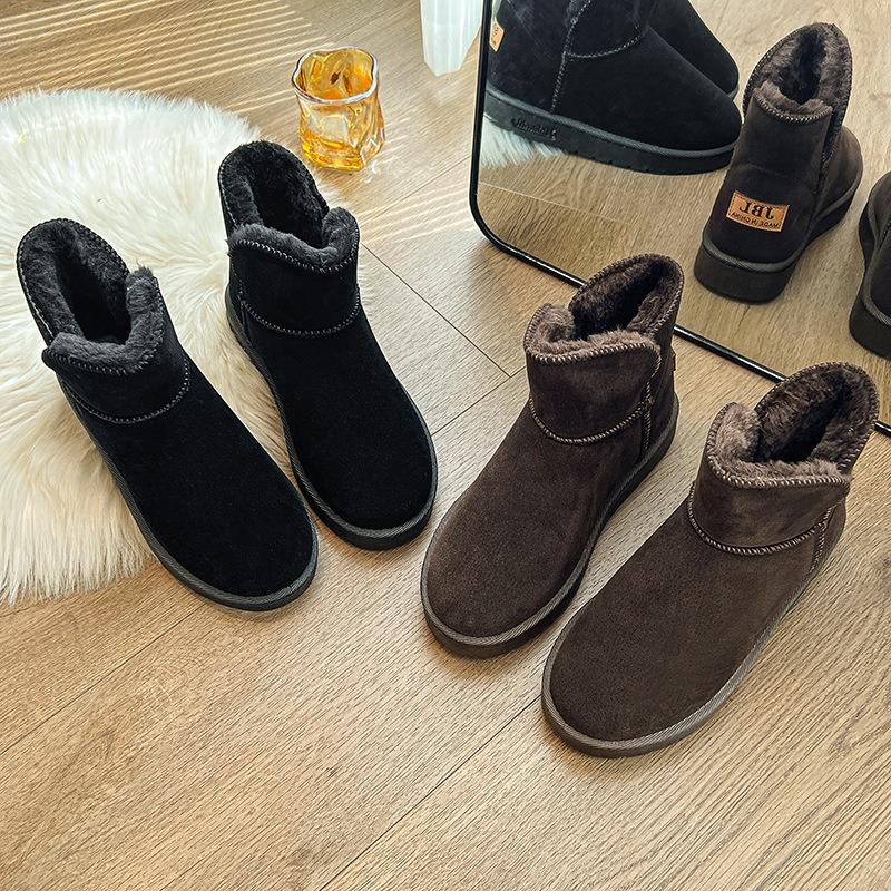 Women's Snow Boots Winter New Fleece Thickened Cotton Boots Children's Warm Short Tube Bread Cotton Shoes