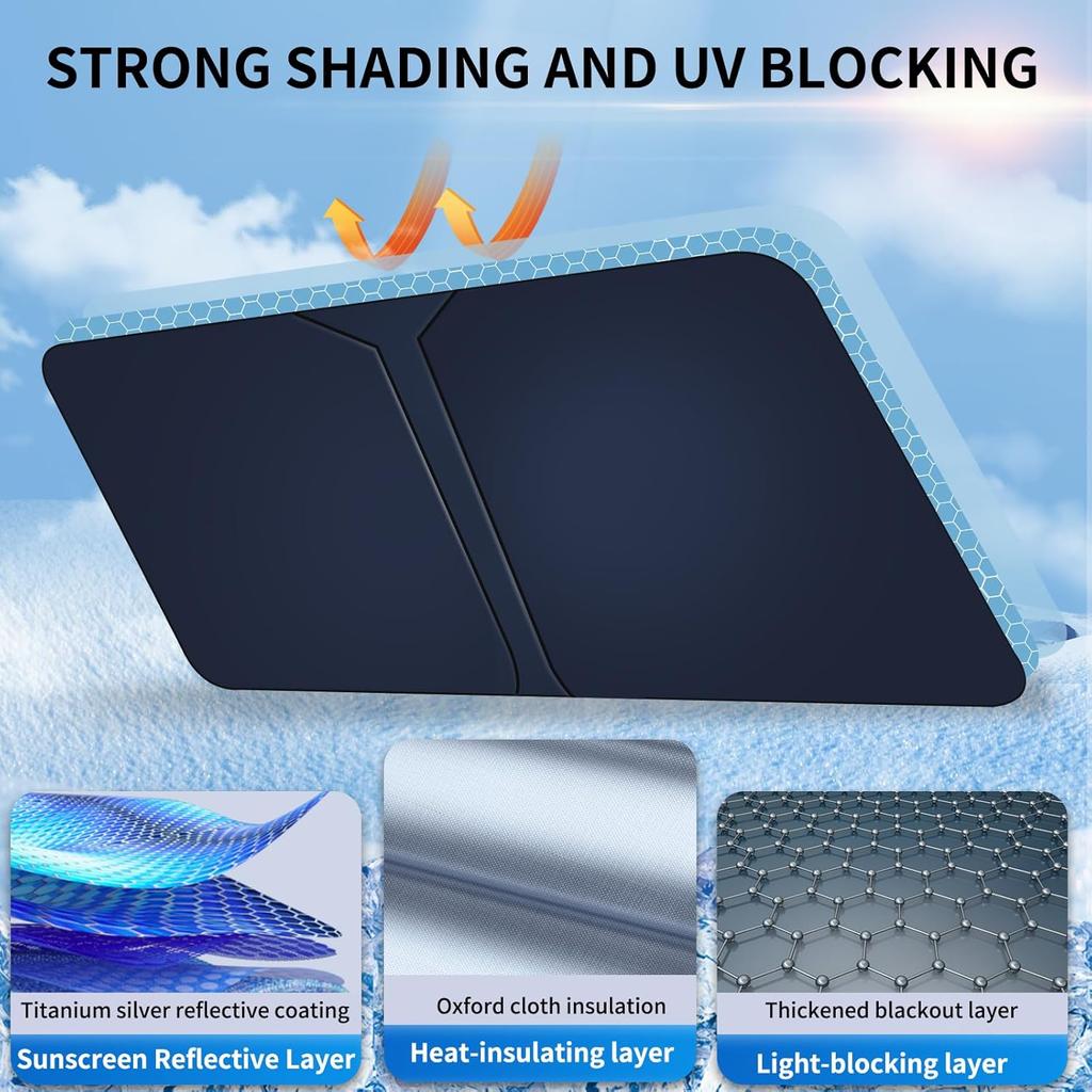 Double Thickened Vehicle Windshield Shade, Sun UV Blocker Cover For Front Window, Baby Sunshade Heat Reflector In Car, Car Shield Accessories