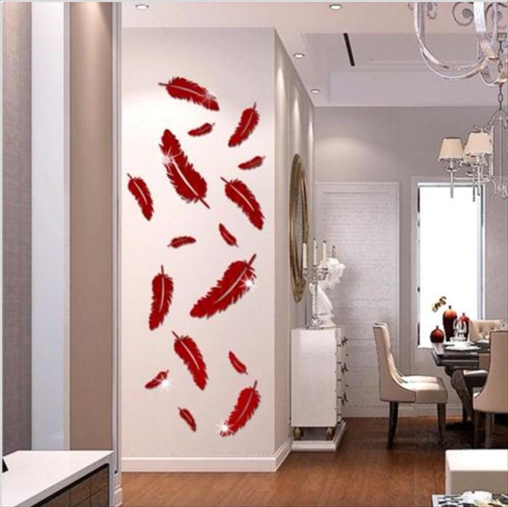 Removable Home Feather Mirror Wall Stickers Decal Art Vinyl Room DIY Left QeOOd Removable Home Feather Mirror Wall Stickers Decal Art Vinyl Room DIY Left QeOOd