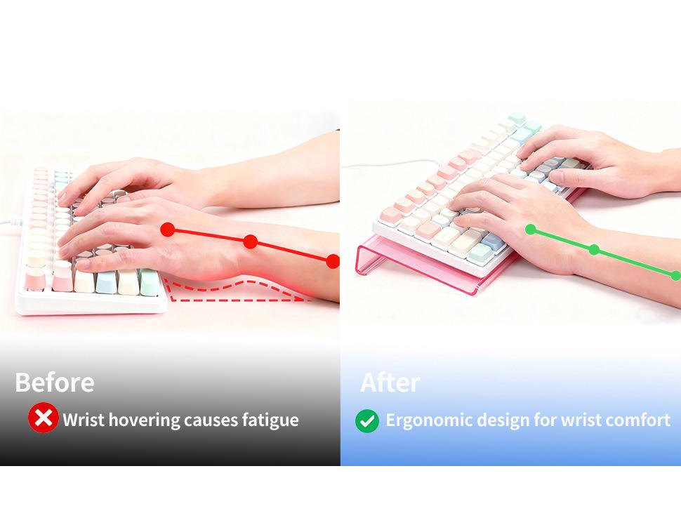 Acrylic Keyboard Display Stand - Transparent Riser for Desktop 