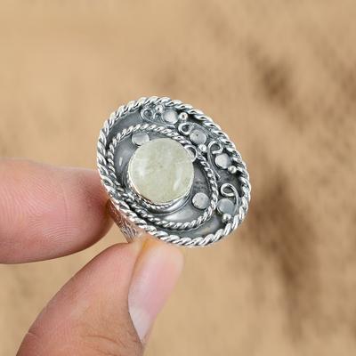 Natural Moonstone Anniversary Wife Promise Wedding June Ring 925 Sterling Silver