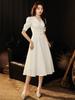 Women's High-End Light Luxury White Summer Doll Collar Evening Dress